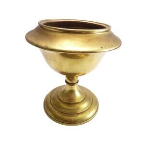 Vintage Rustic Tall Brass Candle Holder Altar Ceremonial